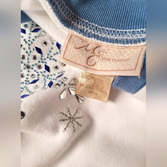 M&C Sportswear White Sweatshirt Embellished M - Picture 3 of 3
